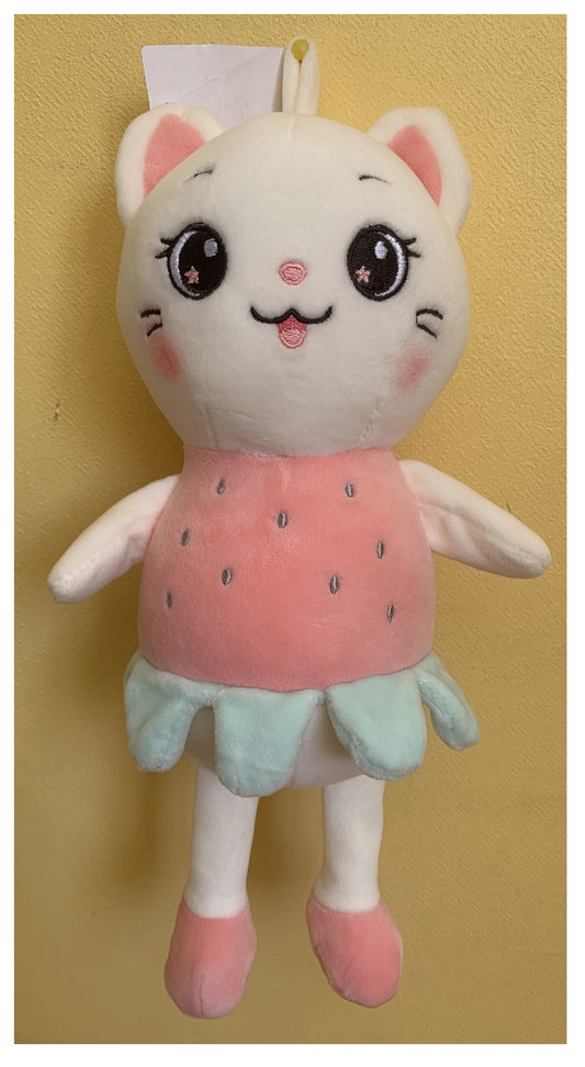 Peluche Gata Con Vestido Rosa Kawaii De Felpa Suave 34cm