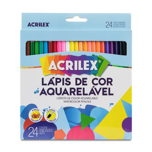 Acrilex Lapices De Colores Acuarelables 24 Colores + Pincel