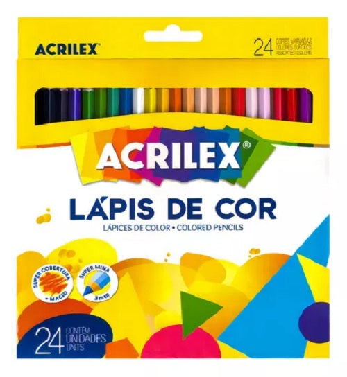 Acrilex Lapices De Colores - 24 Colores - Super Mina 3mm