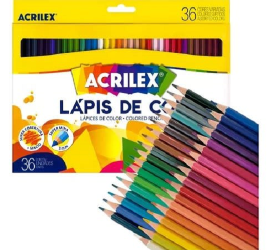 Acrilex Lapices De Colores - 36 Colores - Super Mina 3mm