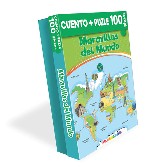 Libro Infantil Maravillas Del Mundo, Cuento + Puzzle 100 Pz