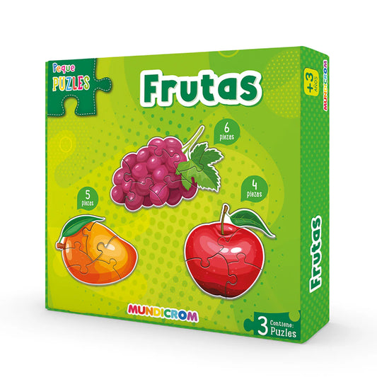 Puzle Frutas 3 Figuras, Peque Puzle, Para 3 Años - Mundicrom