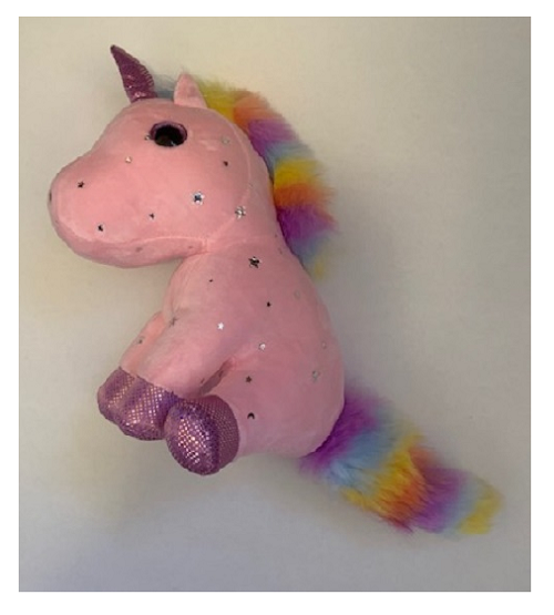 Peluche Unicornio Arcoiris Brillante Kawaii Rosado 23cm