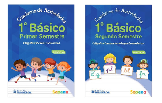 Pack Cuadernos de Actividades 1° Basico 1 y 2 Semestre Horizontal Sopena